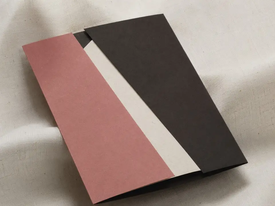 Bold contemporary wedding zine with graphic color blocks